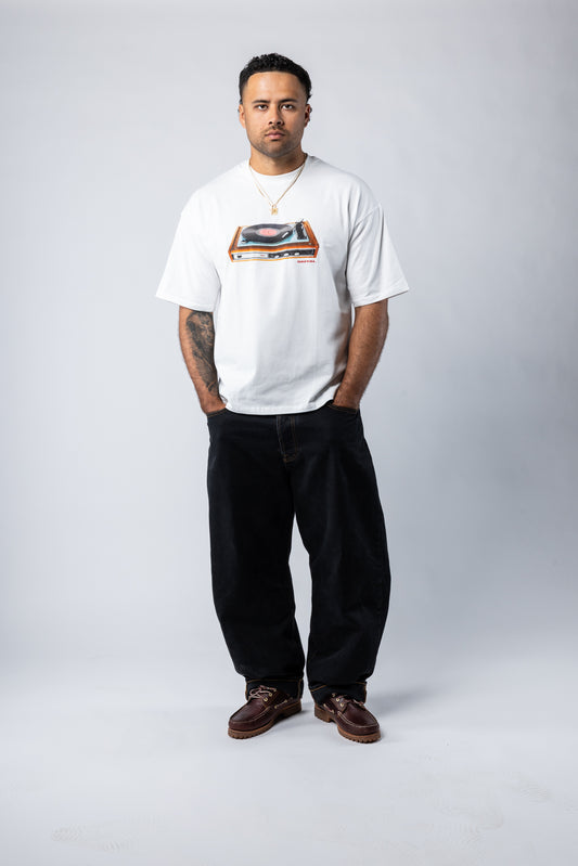 WHITE REWIND BOX TEE