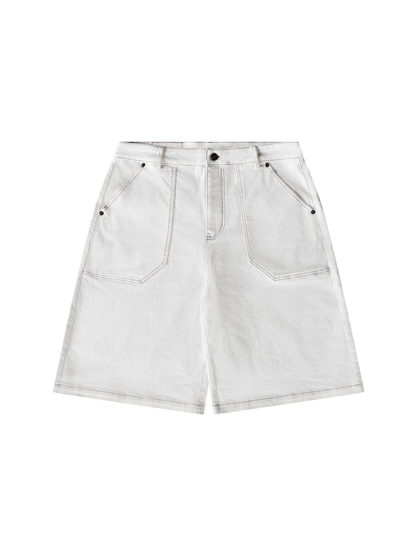 WHITE FATIGUE SHORTS