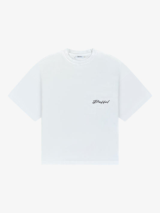 WHITE SCRIPT TEE