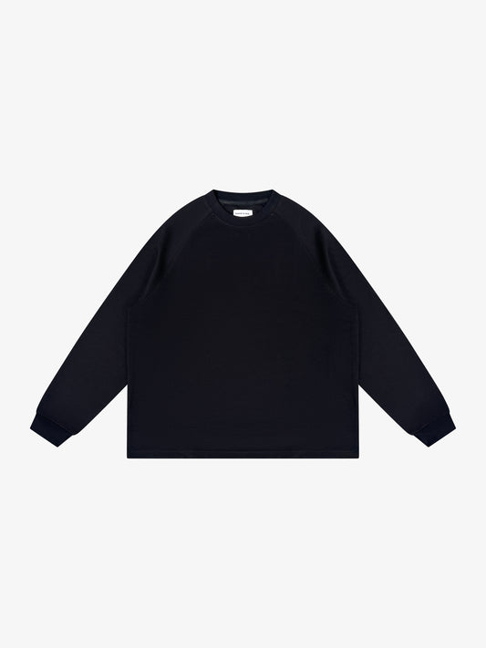 BLACK WAFFLE LONGSLEEVE SHIRT
