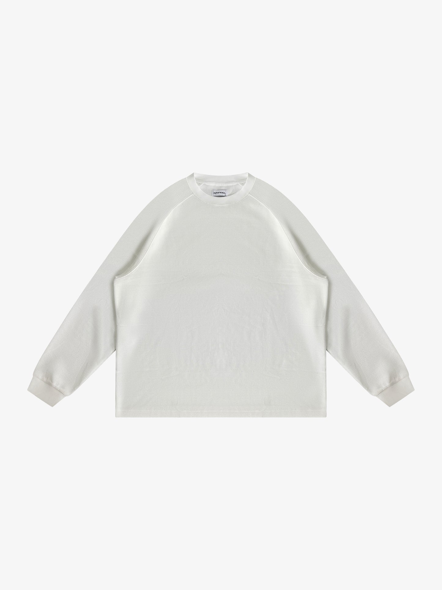 WHITE WAFFLE LONGSLEEVE SHIRT
